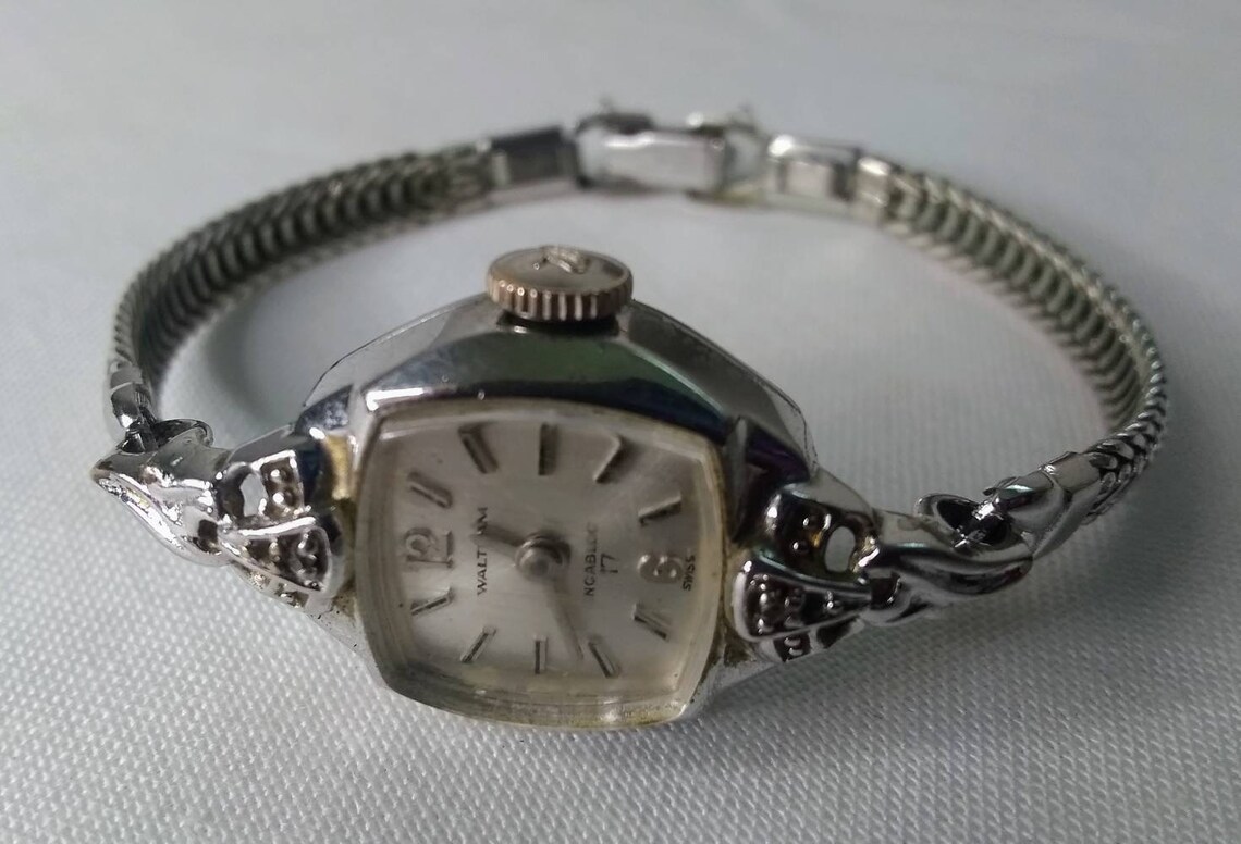 Antique Waltham Silver Toned Mechanical Ladies Wrist Watch Etsy