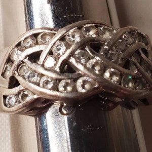 Braided Crossover CZ Sterling Silver Ring Size 7-3/4, Marked 925 Thailand/GsJ dqCZ, Beautiful Ornate Setting, Gift Box FREE SHIPPING image 9