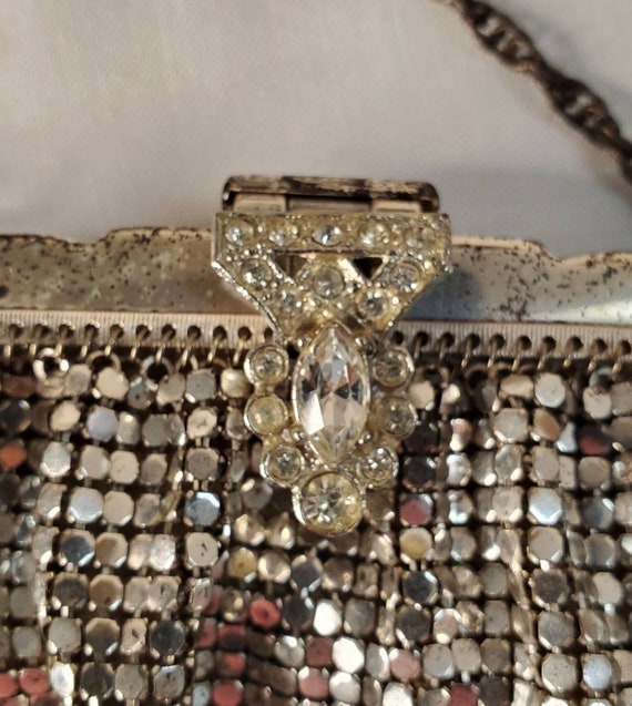 Antique Whiting & Davis Silver toned Mesh Handbag… - image 4