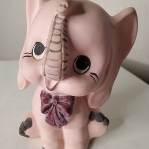 4 1/2&quot; Pink Porcelain Elephant by Dynasty Earth n&#39; Stone, Cute Pink Porcelain Elephant, High Quality Hand Painted Porcelain + FREE SHIPPING!