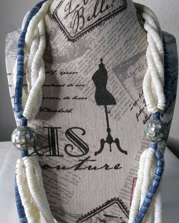 22" Pearlized Ammonite Fossil Statement Necklace … - image 7