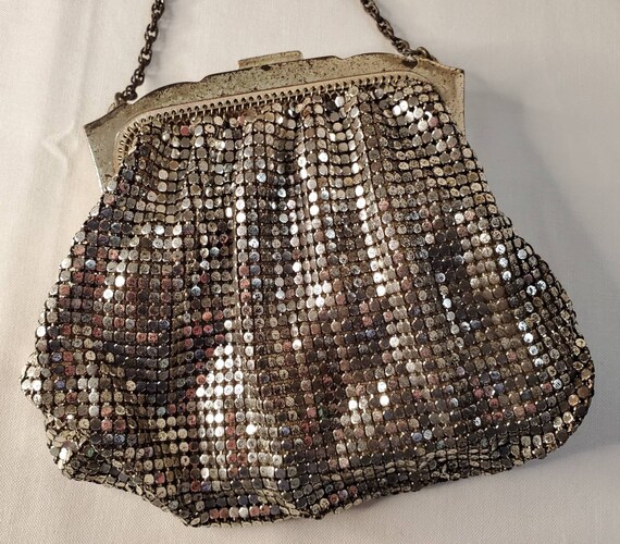 Antique Whiting & Davis Silver toned Mesh Handbag… - image 5
