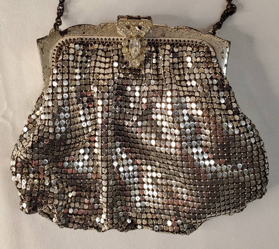 Antique Whiting & Davis Silver toned Mesh Handbag… - image 1