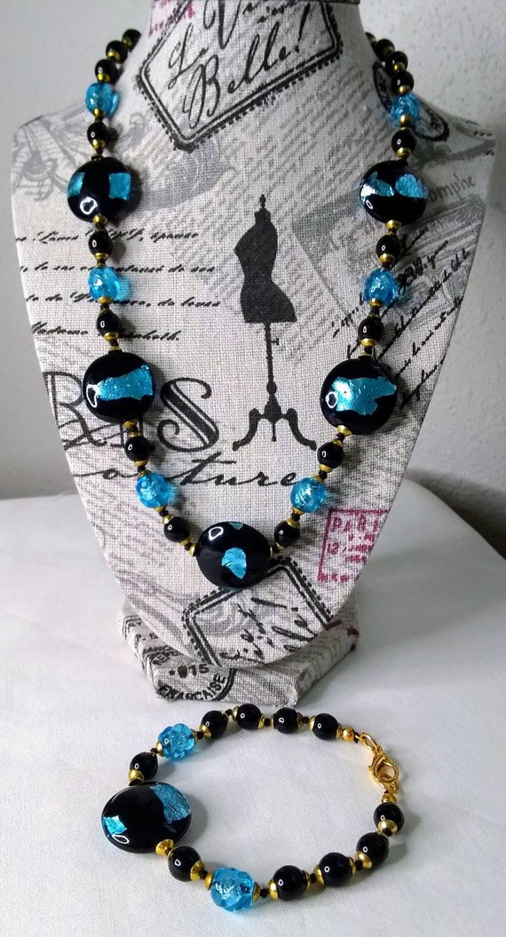 Black and on sale blue jewelry