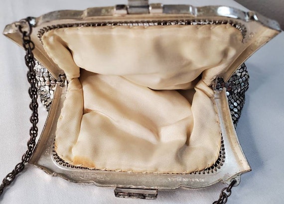 Antique Whiting & Davis Silver toned Mesh Handbag… - image 7