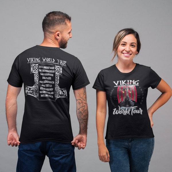 Sweat à Capuche Viking World Tour - Motif Viking Axe Et '793-1066', Culture Nordique, Homme/Femme