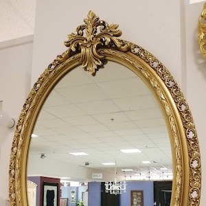 Ornate Antique Gold Wall Mirror, Wall mirror large, Wall mirror decor, Glass mirrors, Home gifts, Mirror Wall Art, Interior Gift, wood frame