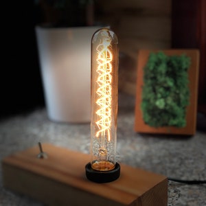Nachtlicht, Edison-Lampe, Holzlampe, Edison Holzlampe, Desktop-Lampe, Dimmer-Lampe, Dimmer-Lampe, Holzlampe, Edison, Geschenklampe, Geschenk