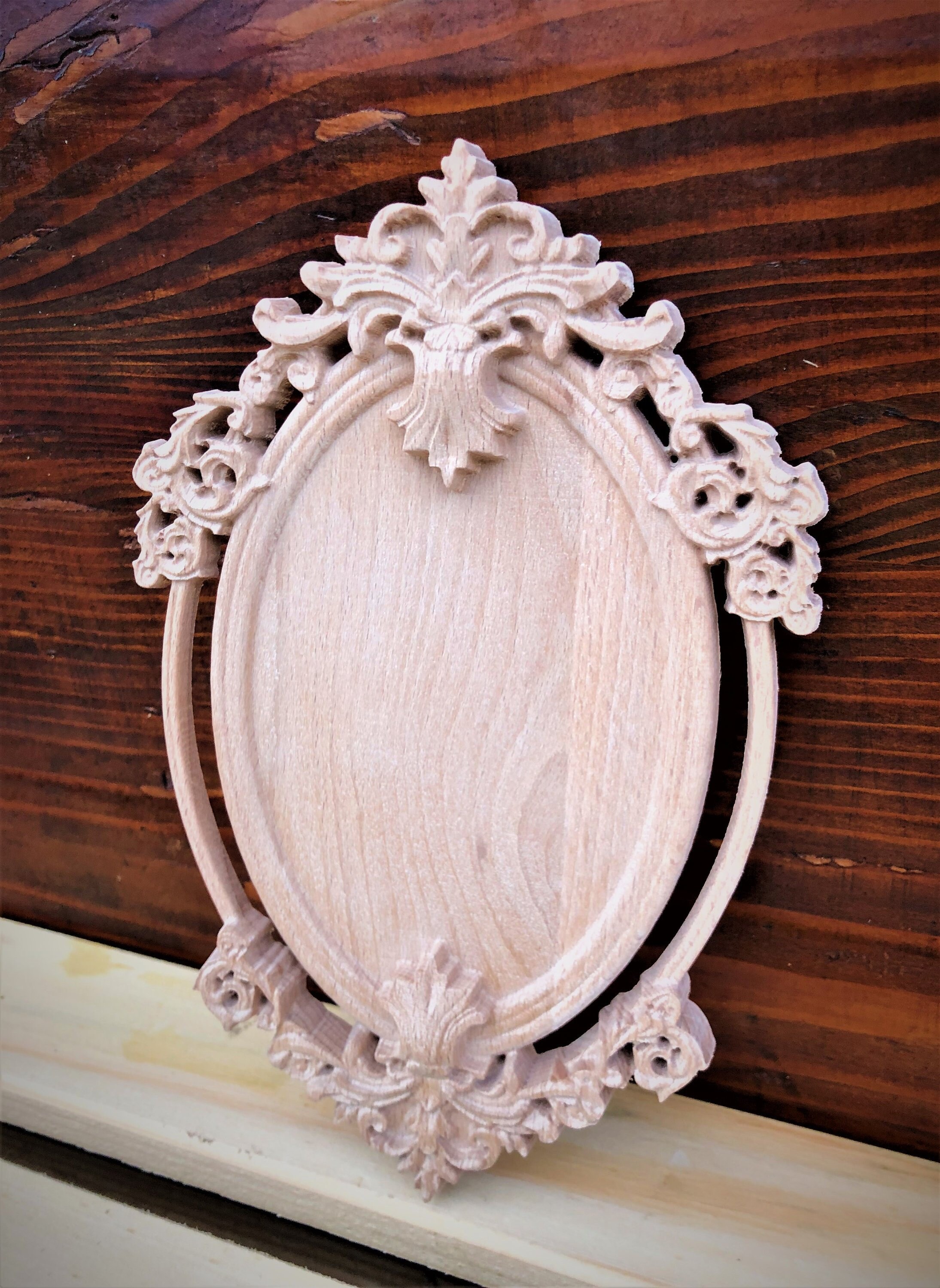 Wooden Ornament frame Unfinished Wood Shape for Arts Etsy