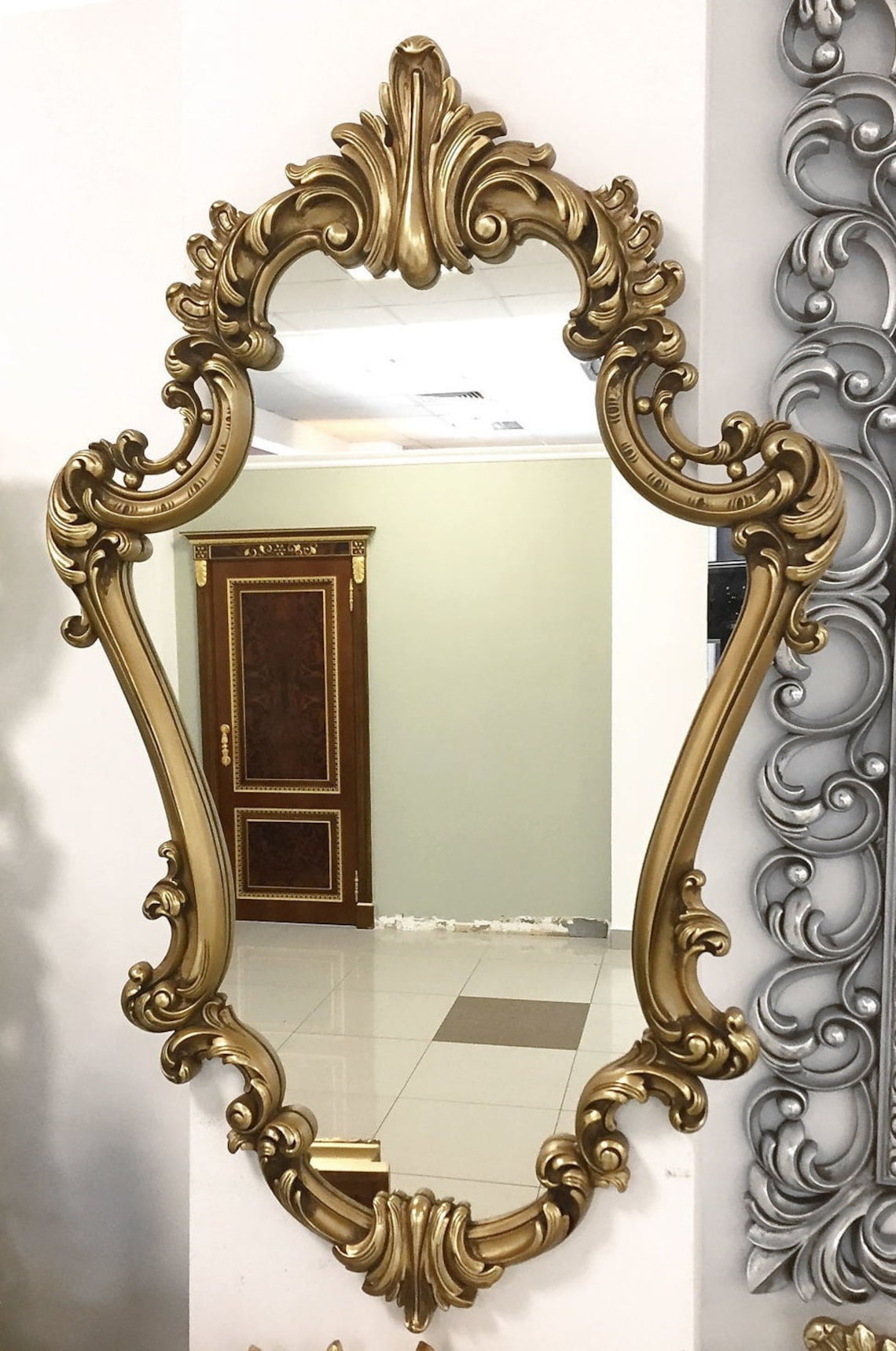 Ornate Antique Gold Wall Mirror Wall Mirror Large Wall Etsy