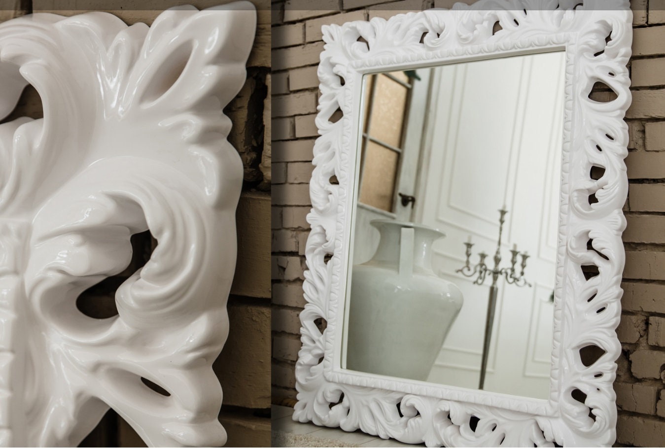 Espelho Decorativo Vintage Barroco - Moldura Arqueada Para Parede