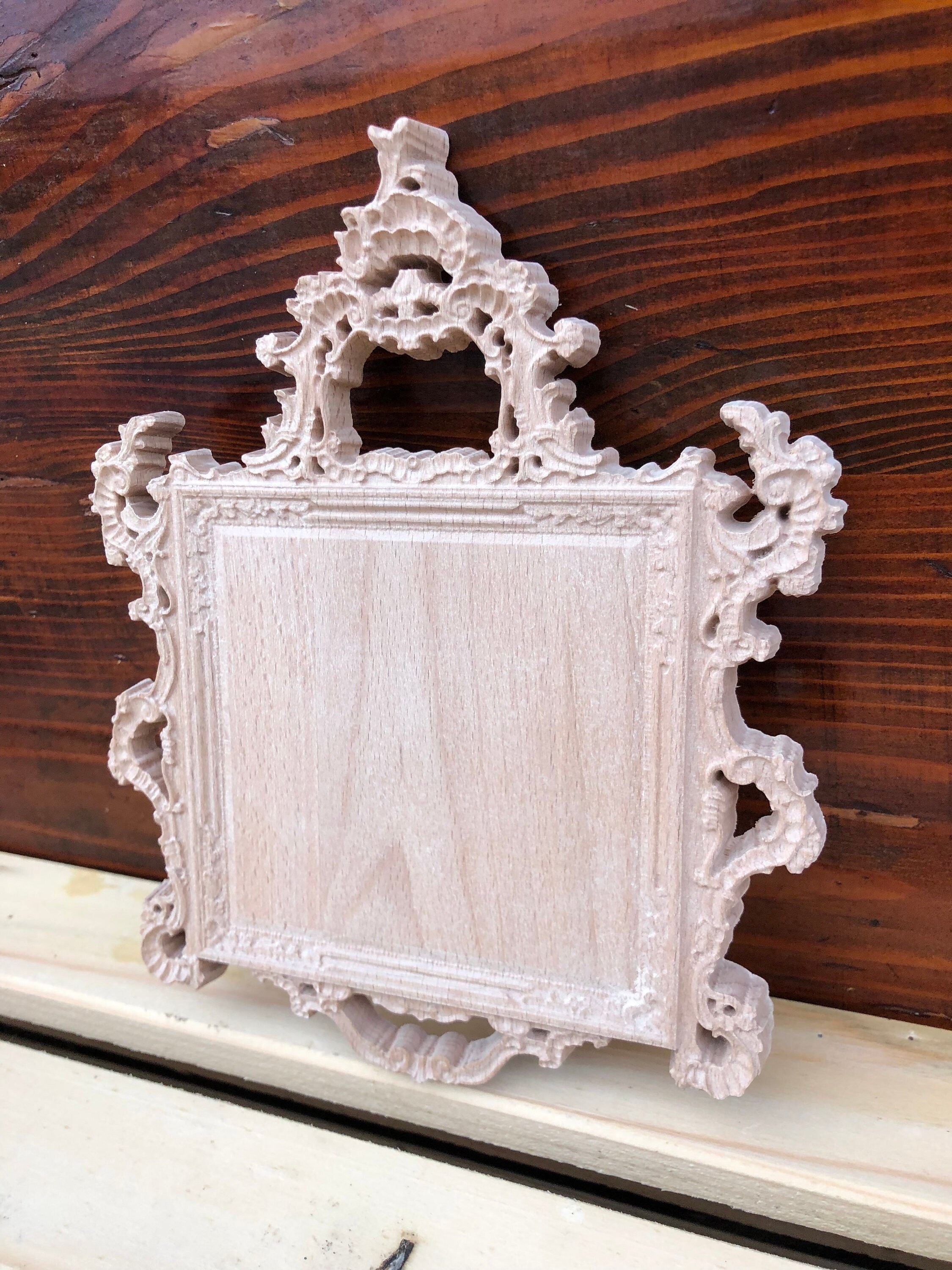 Wooden Ornament frame Unfinished Wood Shape for Arts Etsy