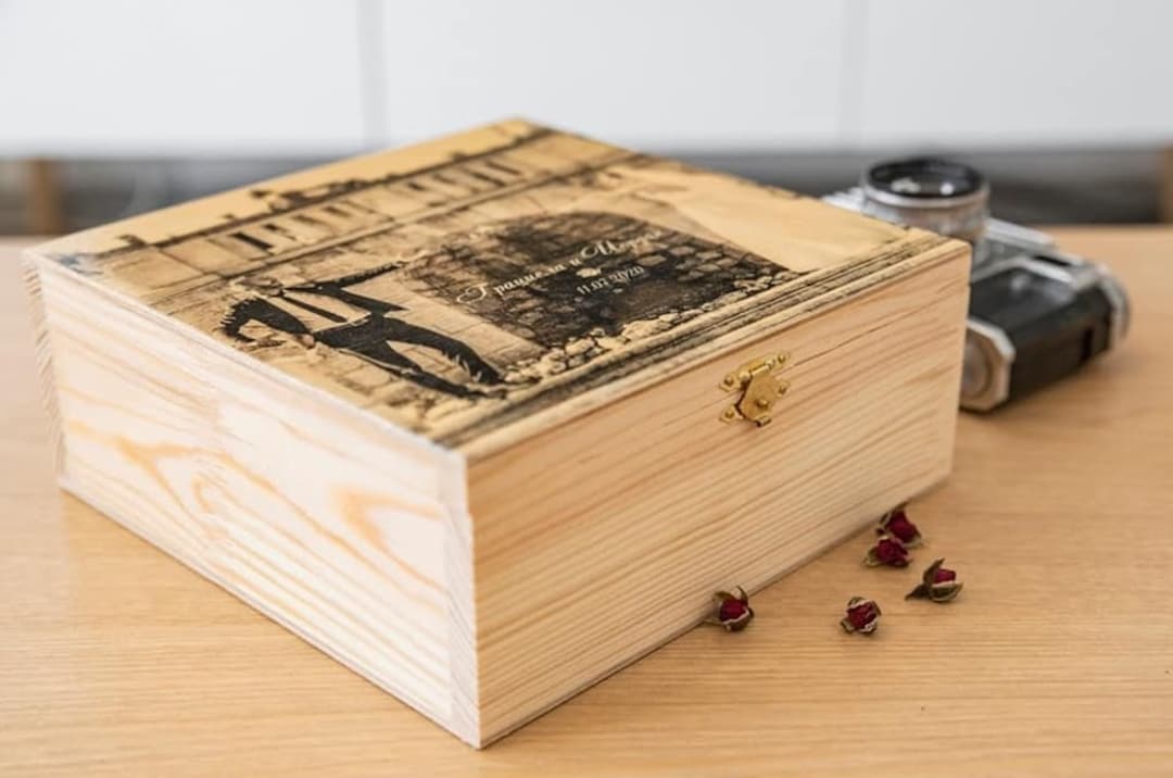 Photo on Wood Memory Box, Personalized Box, Jewelry Box, Keepsake