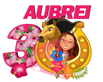 Spirit Riding Free Birthday Design, Customized Sublimation PNG (Digital File)