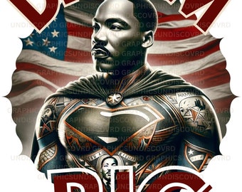 Martin Luther King Super Hero PNG, Black History Design (Digital Download)