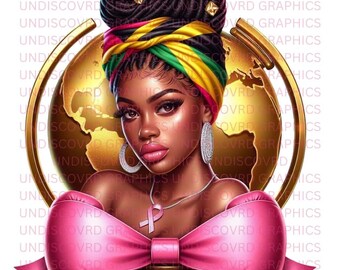 Breast Cancer Awareness PNG Bundle, Diverse Woman Design (Digital File)