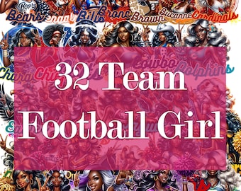 American Football Team Girl PNG Bundle (Digital Download)