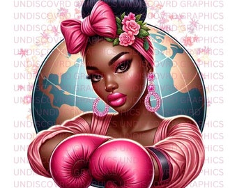 Breast Cancer Awareness PNG Bundle, Diverse Woman Design (Digital File)