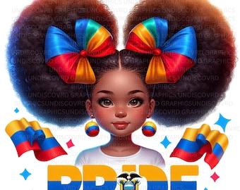 Ecuador Pride Girl PNG Design, Sublimation (Digital Download)