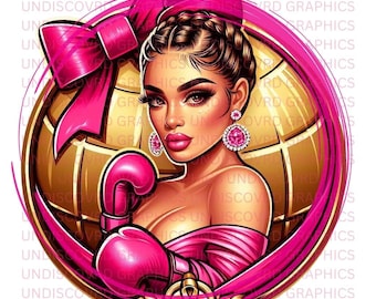 Breast Cancer Awareness Woman PNG Bundle, Diverse Designs (Digital File)
