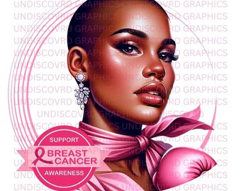 Breast Cancer Awareness PNG Bundle, Women Survivor Art (Digital File)
