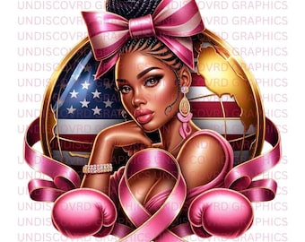 Breast Cancer Awareness PNG Bundle, Diverse Women Design (Digital File)
