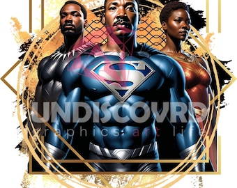 MLK, Malcom X, Super Hero PNG Sublimation Design (Digital Download)