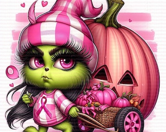 Girly Grinc  for the Cure Bundle| Coffee | Fall| October Sublimation Digital Print, ThinkPink | Pinktober