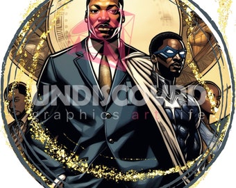 Martin Luther King Superhero PNG Bundle, Black History (Digital Download)