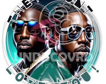 8 Ball MJG Art, Memphis Rap Duo, Black Art Print (Digital Download)