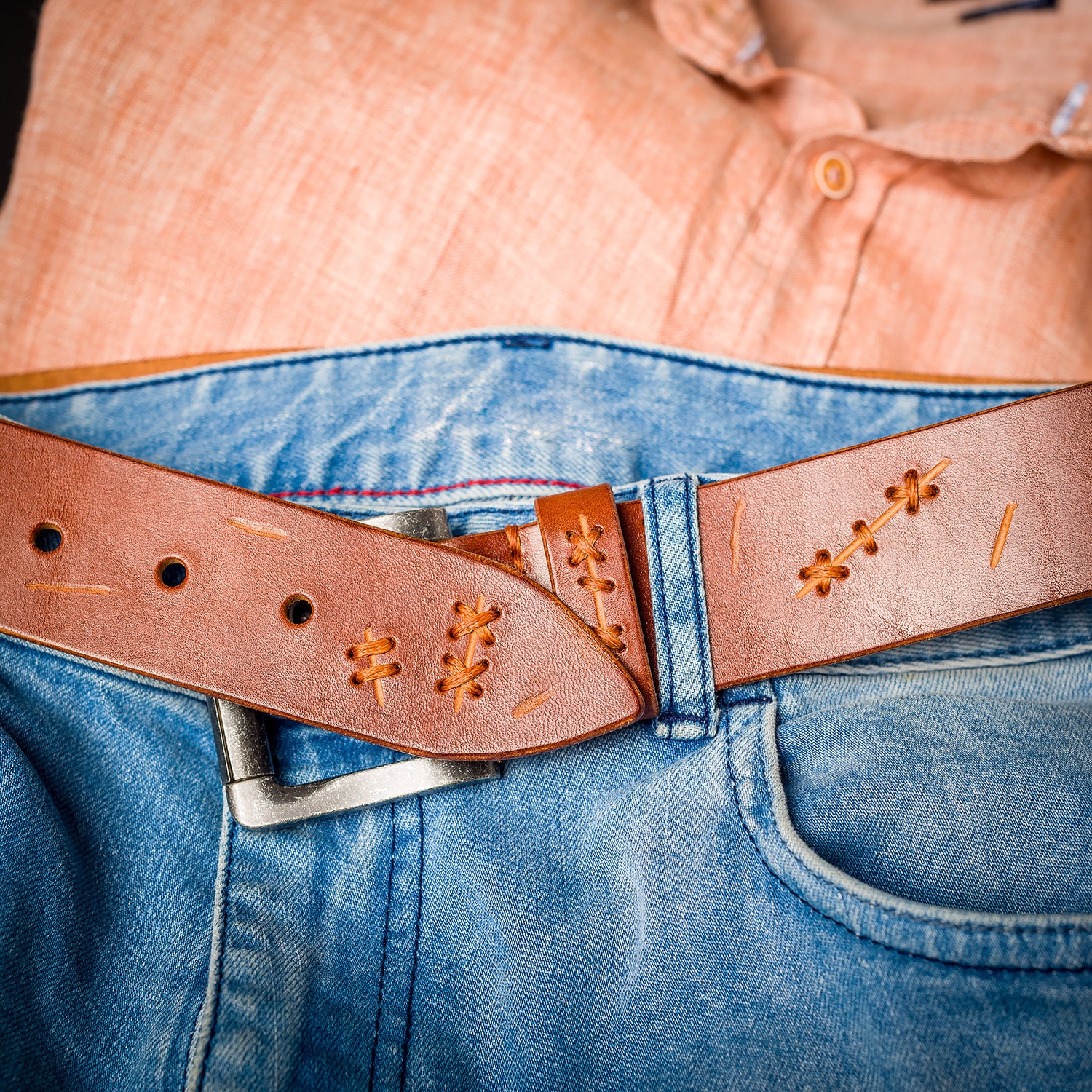 Aged Leather Belt Distressed Leather Belt Western Belt Etsy