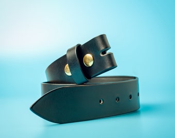 Leather Belt Strap, Buckleless Belt, Replacement Strip, Leather Strap, Snap on Strap, Belt Without Buckle, Mens Leather Belt, Everyday Belt