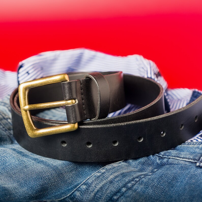 mens leather suit belt