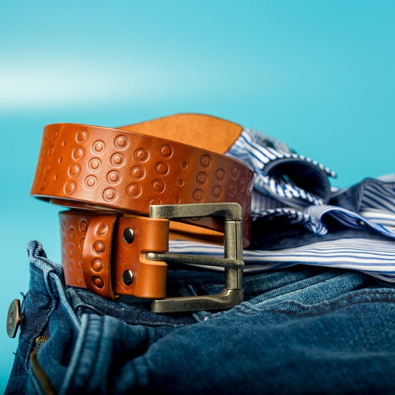 Embossed Full Grain Italian Leather Belt – Custom Leather Canada