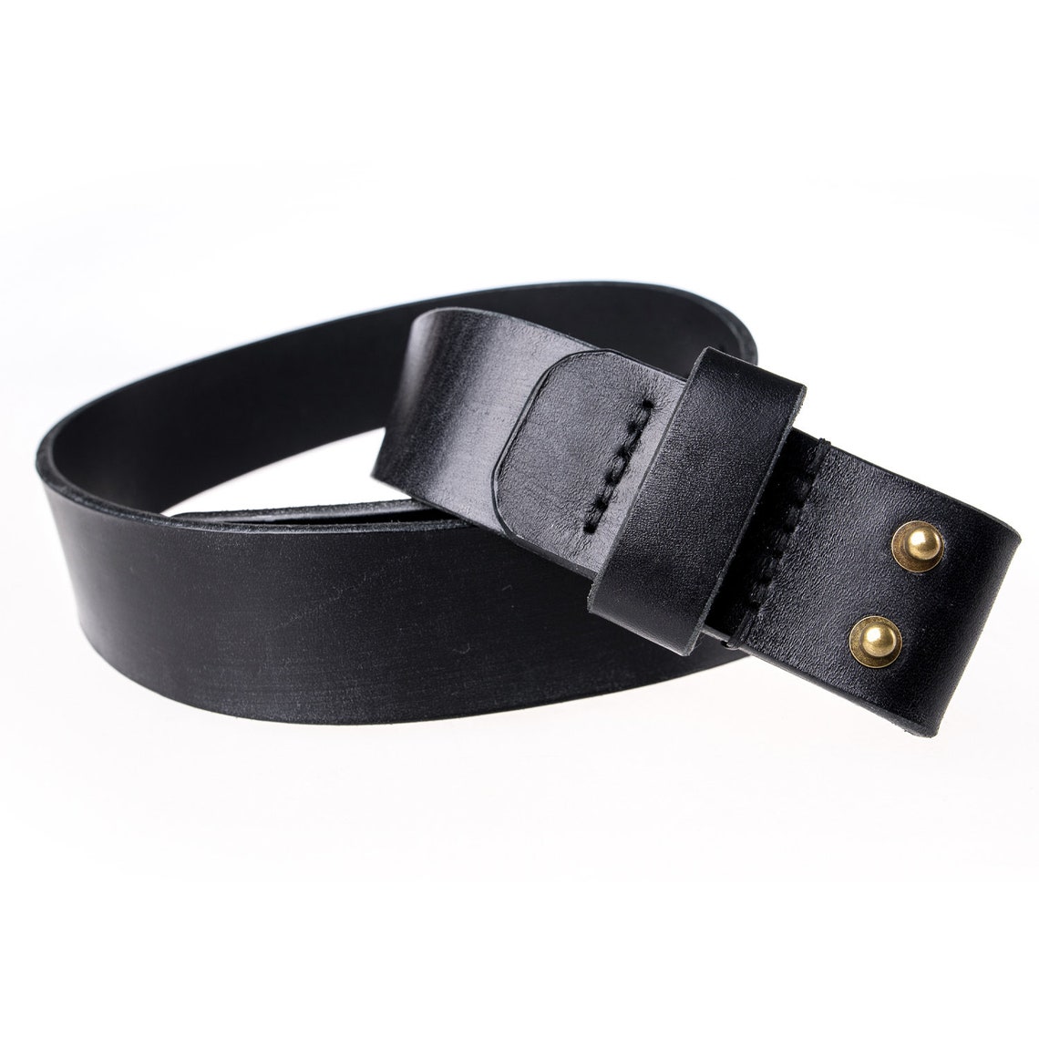 Belt Without Buckle Mens Leather Belt Full Grain Leather Etsy