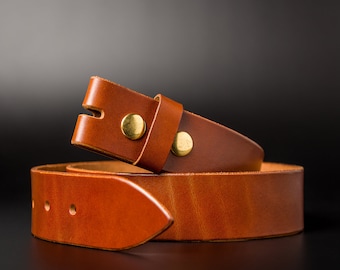 Leather Belt Strap, Buckleless Belt, Replacement Strip, Leather Strap, Snap on Strap, Belt Without Buckle, Mens Leather Belt, Everyday Belt