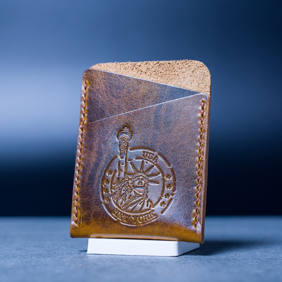 Mens Card Holder Leather Cardholder Minimalist Slim Wallet Etsy