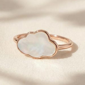 Mother of Pearl Cloud Ring | Dreamy Sky-Inspired Jewelry | Sterling Silver Whimsical Ring