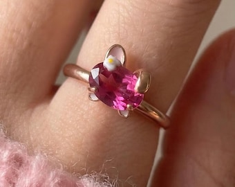 My Melody Ring, Sanrio Jewelry, Pink Topaz, 925 Silver, 18K Rose