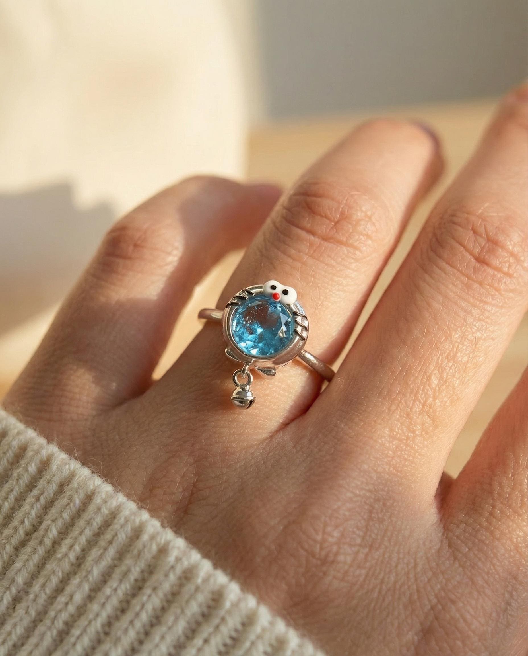 ドラえもん ロンドン ブルートパーズ 18Kローズゴールドメッキ 925