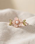 Sakura Blossom Ring: Rose Gold, Natural Shell, Peridot & Pearl product logo