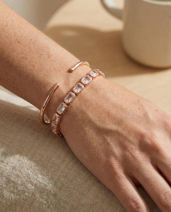 Bracelet manchette en argent Sterlng 925 pour femmes, ctrne, topaze