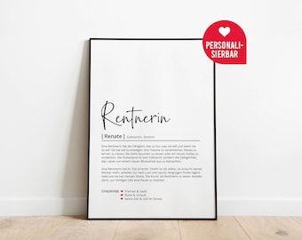 Pensioner Definition | Personalized poster | Gift | Work | Retirement | Pension | Farewell | Job | Thanks | Dictionary | Scandinavian