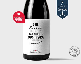 Father's Day Gift for Dad, Personalized Beer Label, Wine Label, Birthday Label, Bottle Label for Beer, Last Minute, Digital Download