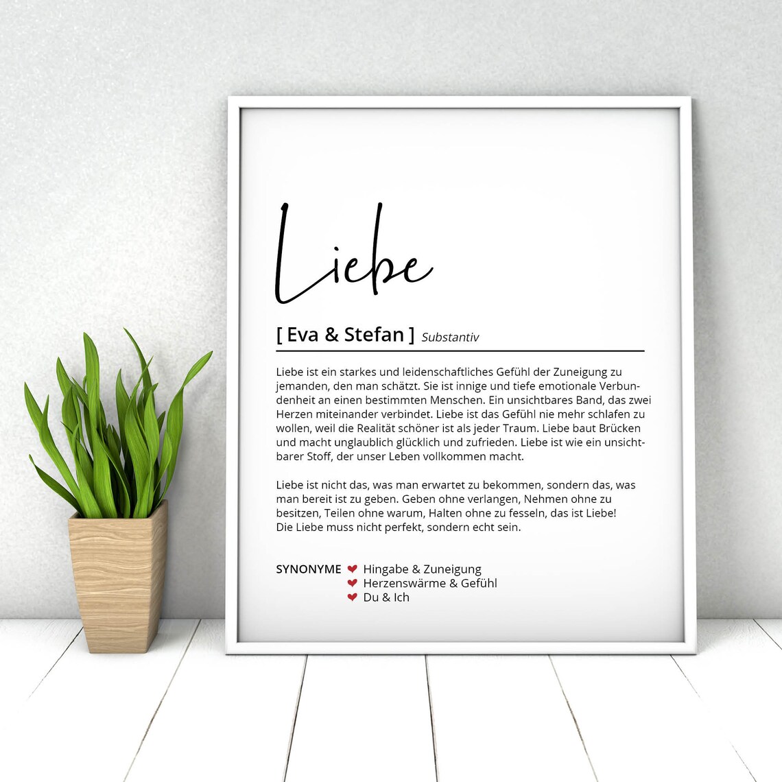 Liebe Definition Personalisiertes Poster Geschenk Love Etsy