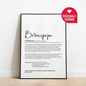 Bonus Dad Definition | Personalized Poster | Stepdad | Substitute Dad | Bonus Dad | Gift Birthday Thank You Dictionary Scandinavian