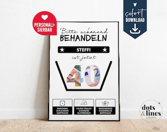 Personalized money gift, funny present for 30th, 40th, 50th, 60th birthdays, milestone birthdays, personalized money gift, funny download, last minute