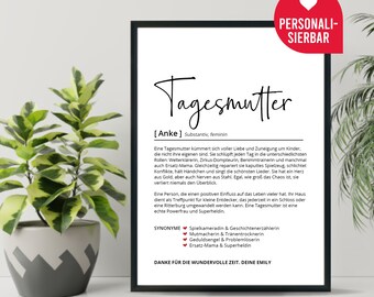 Childminder Definition | Personalized poster | Kindergarten | Gift | Farewell | Birthday | Christmas | Thanks | Dictionary
