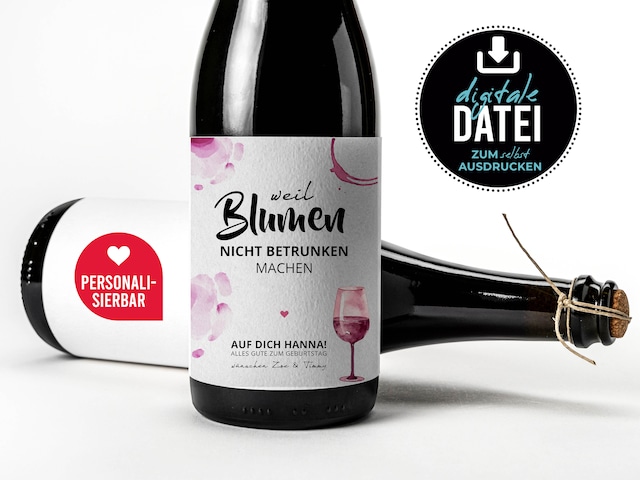 Weil Man Blumen Nicht Trinken Kann DotsAndLinesCreativ - Etsy.de