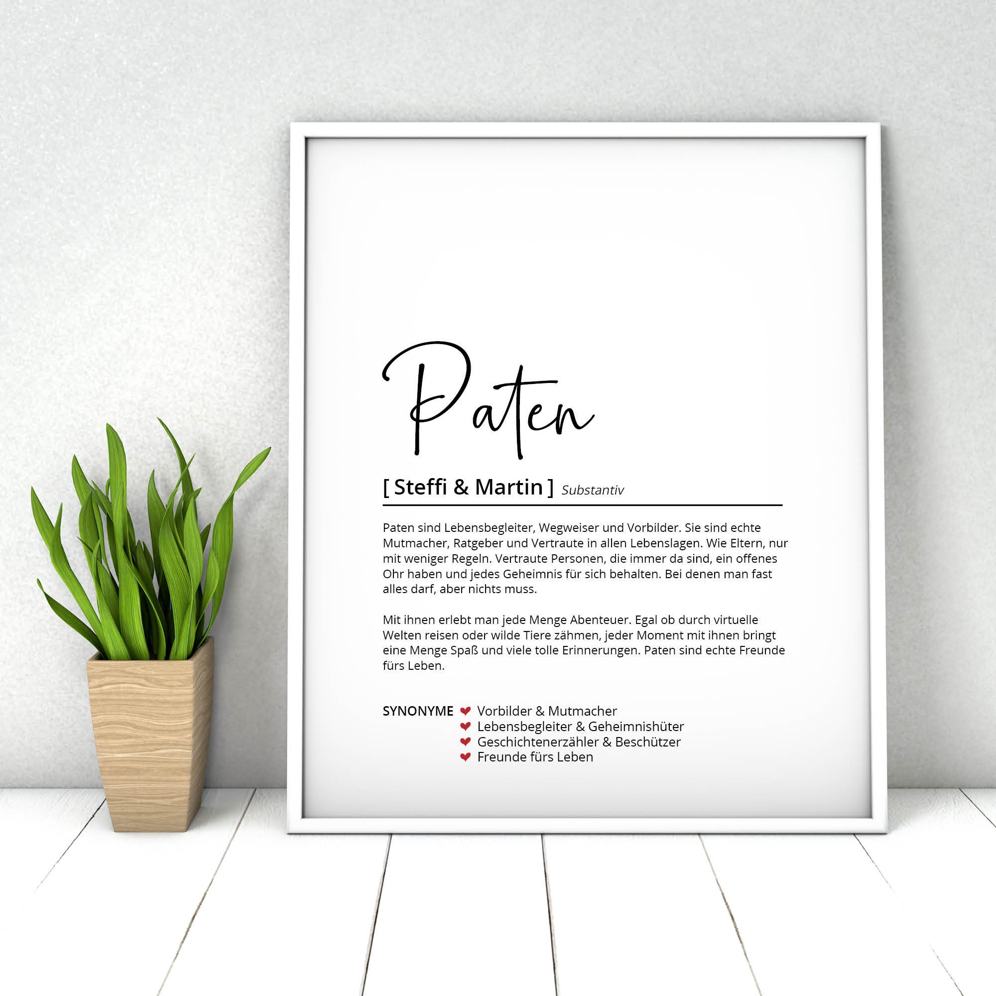 Paten Definition Personalisiertes Poster Patentante Etsy